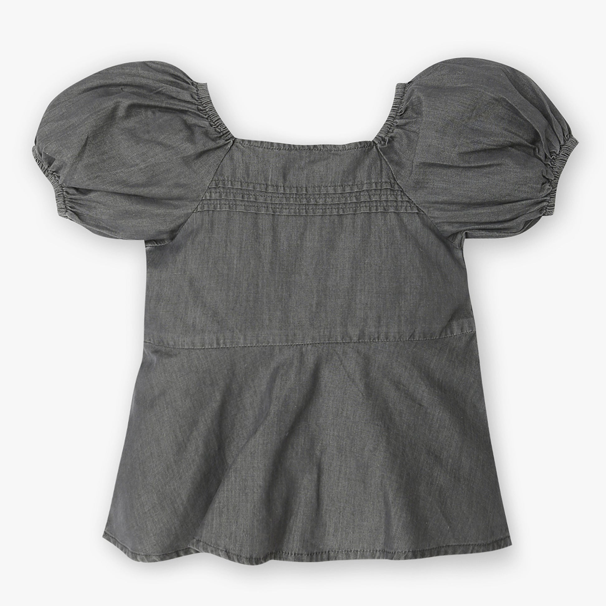 Girls Cotton Hi-Low Pleated Top