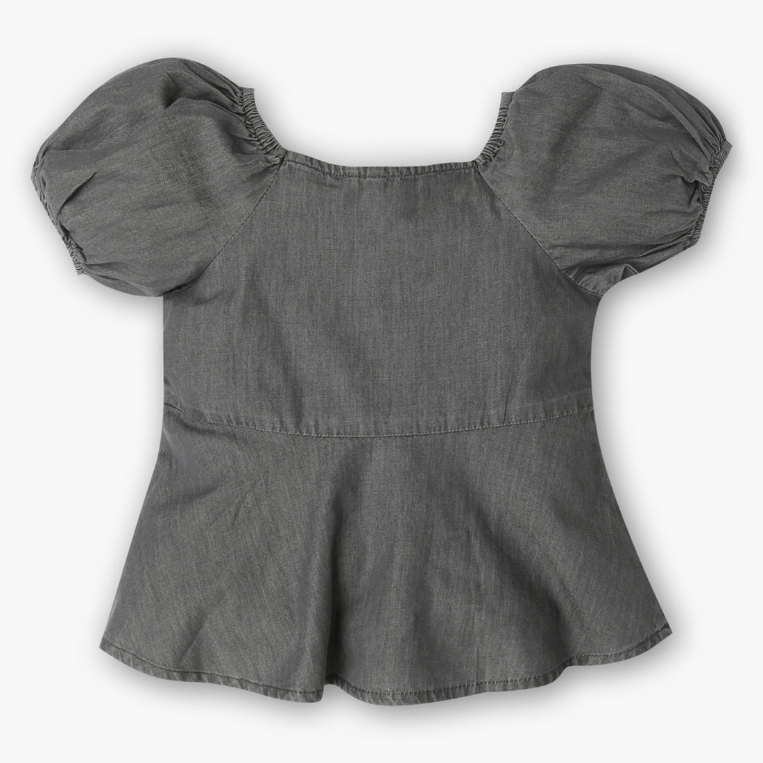 Girls Cotton Hi-Low Pleated Top