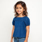 Girls Cotton Hi-Low Pleated Top