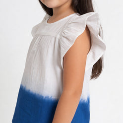 Girls Cotton Tie-Die Woven Top