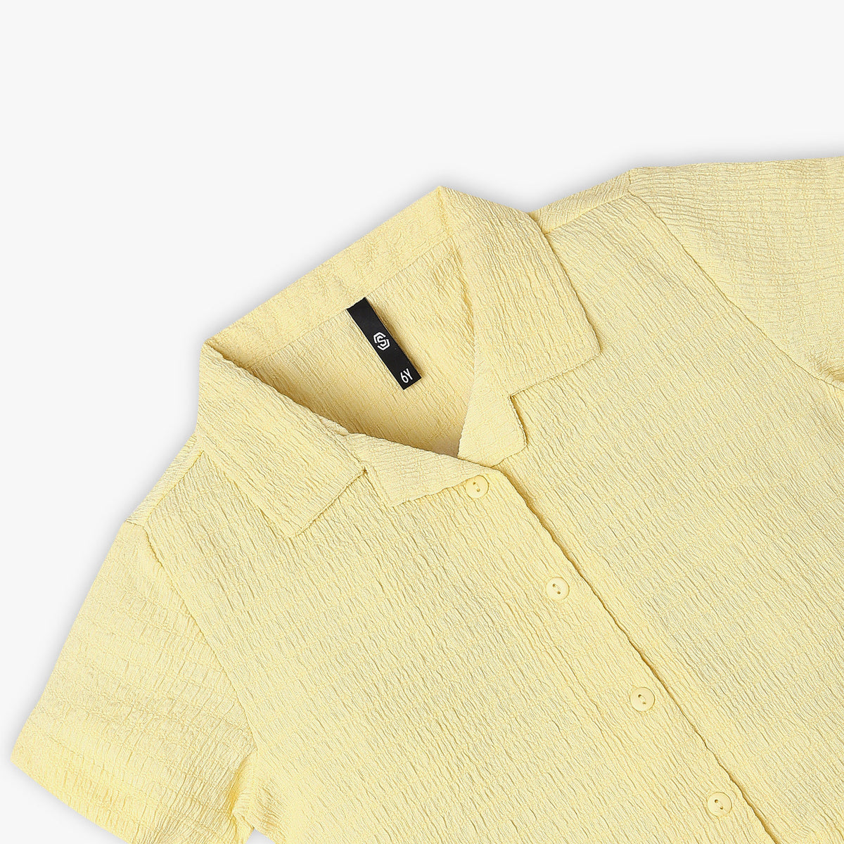 Girls Structured Woven Camp Collar Top