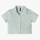 Girls Structured Woven Camp Collar Top