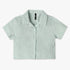Girls Structured Woven Camp Collar Top