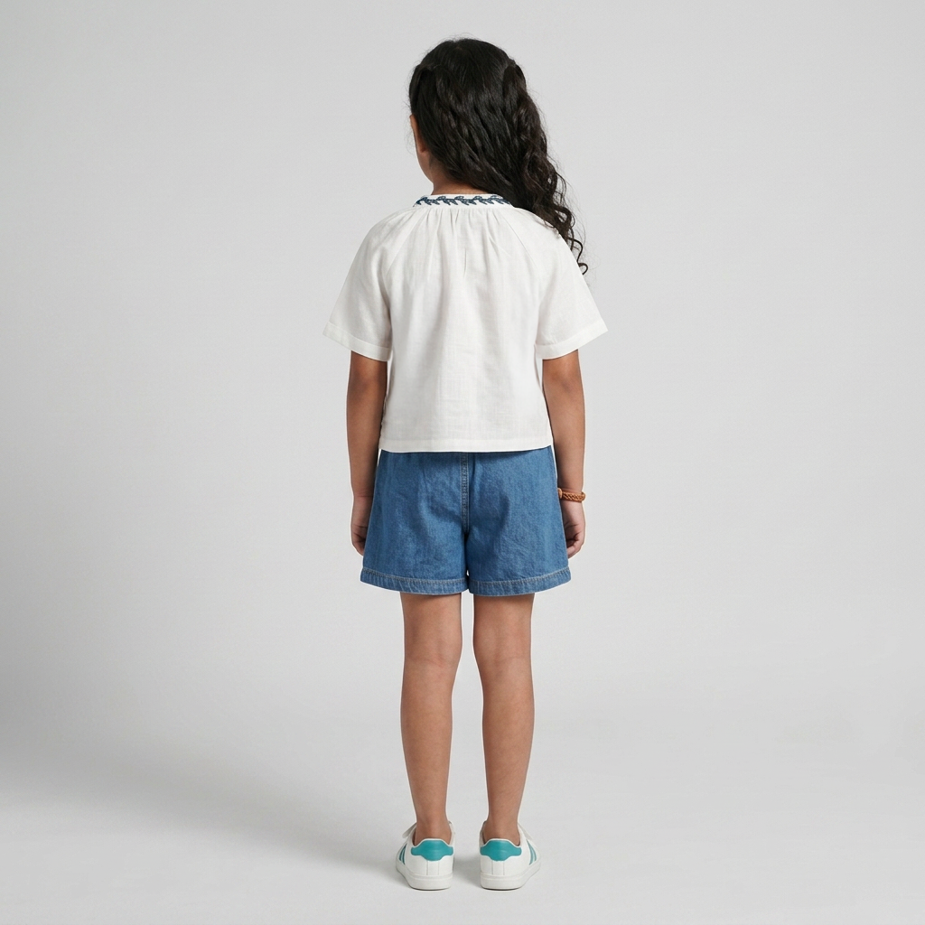 Girls Cotton Embroidery Top