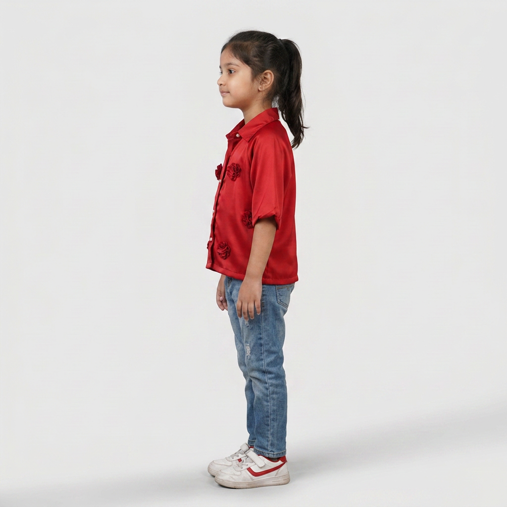 Girls Embellished 3D Rosette Top