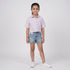 Girls Embellished Collar Shirt with Floral Patch