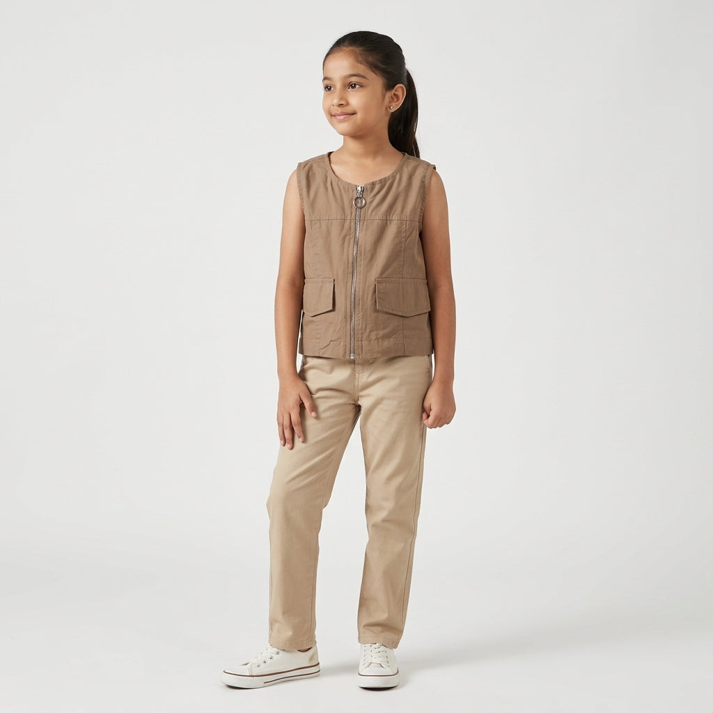 Girls Cotton Solid Top