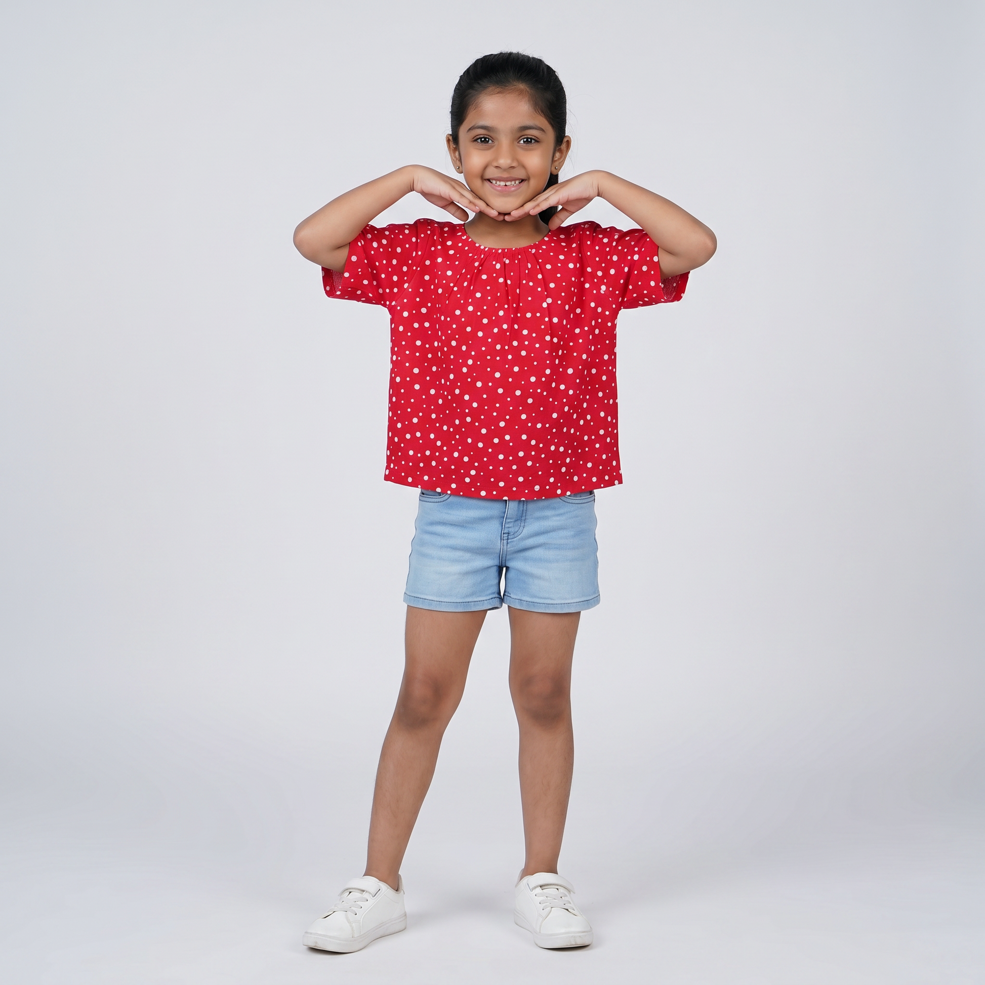 Girls Polka Dot A-Line Top