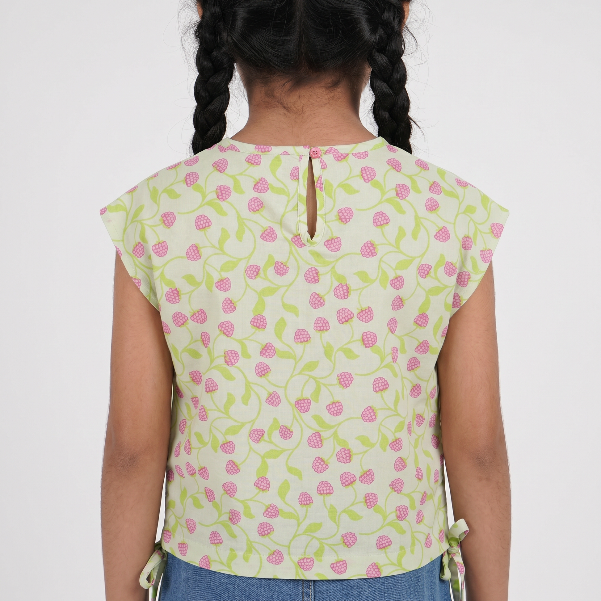 Girls Printed Cropped Tie-Up Top