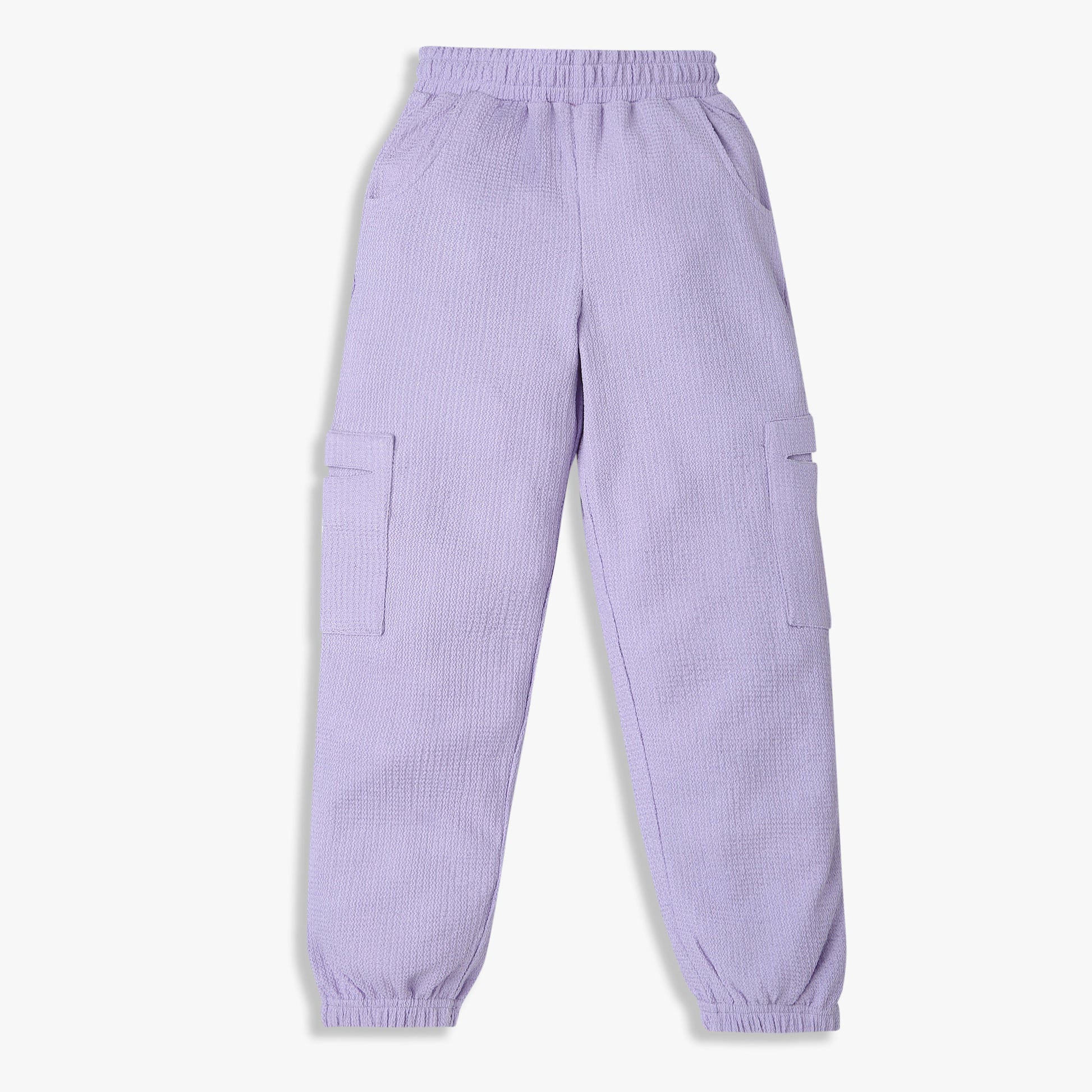 Girls Wide Leg Full Length Solid Mid Rise Trackpants