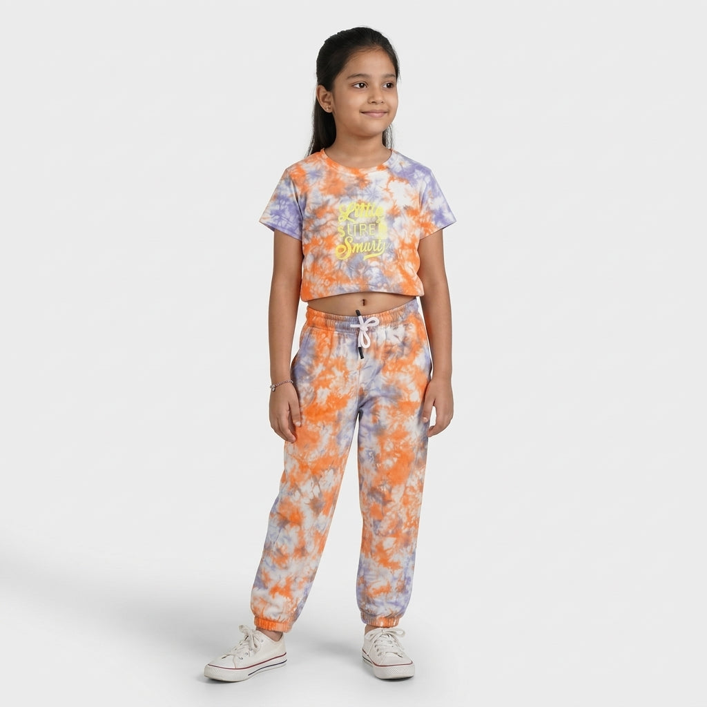 Girls Cotton Tie - Dye Track Pant