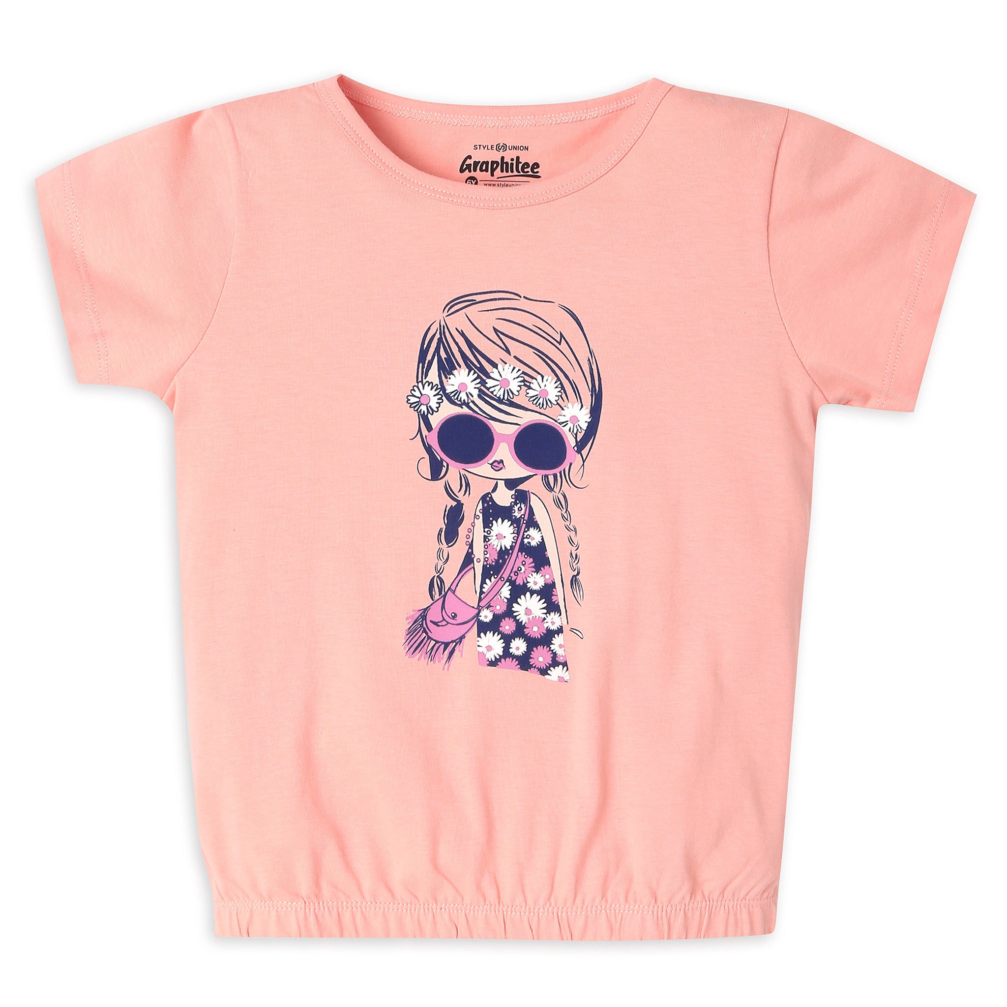 Girls Regular Fit Graphic T-Shirt