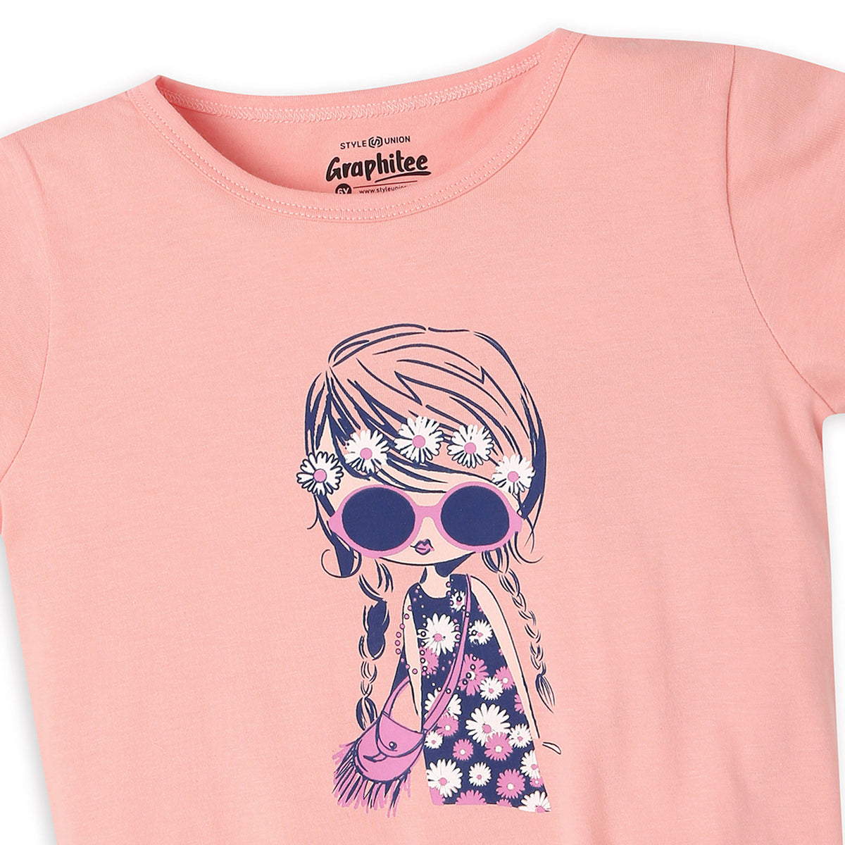 Girls Regular Fit Graphic T-Shirt