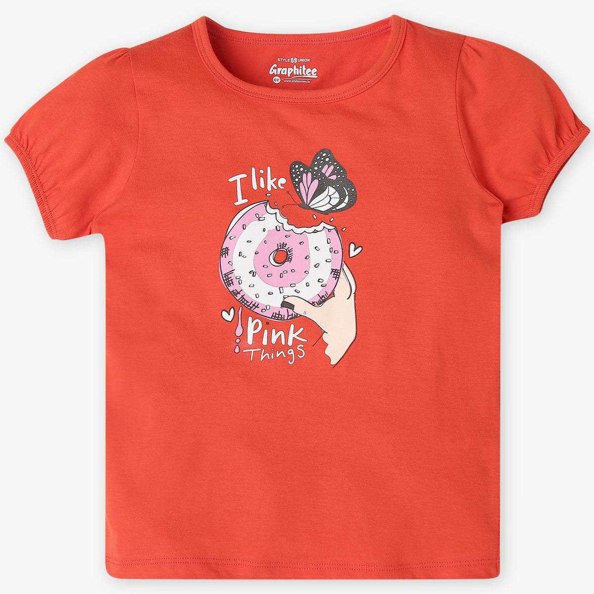 Girls Regular Fit Graphic T-Shirt