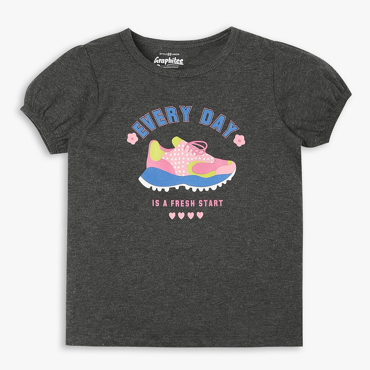 Girls Regular Fit Graphic T-Shirt