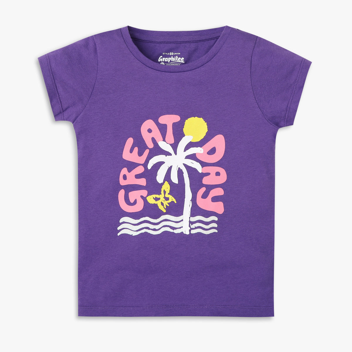 Girls Regular Fit Graphic T-Shirt