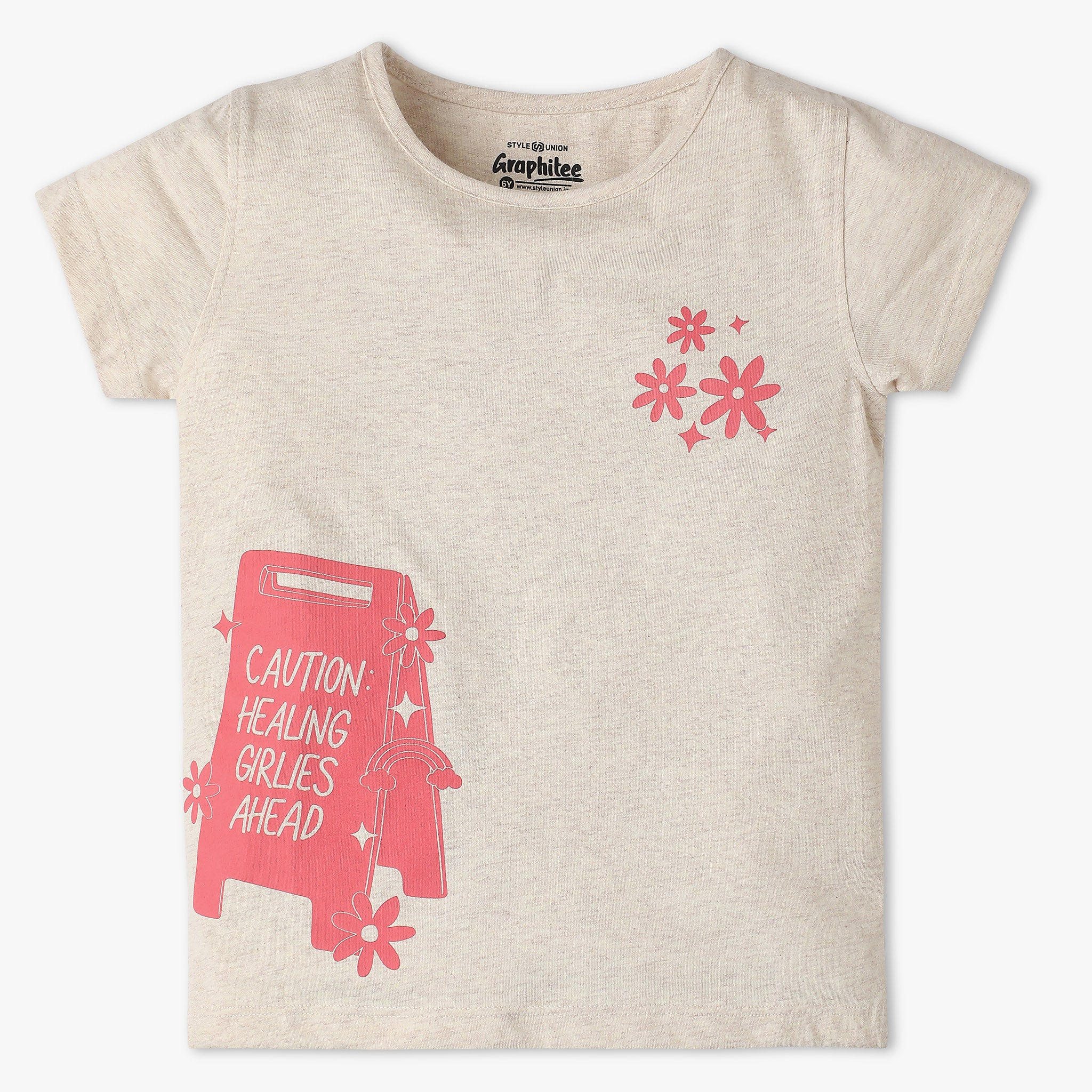 Girls Crew Neck Fun Playtime Graphic T-Shirt