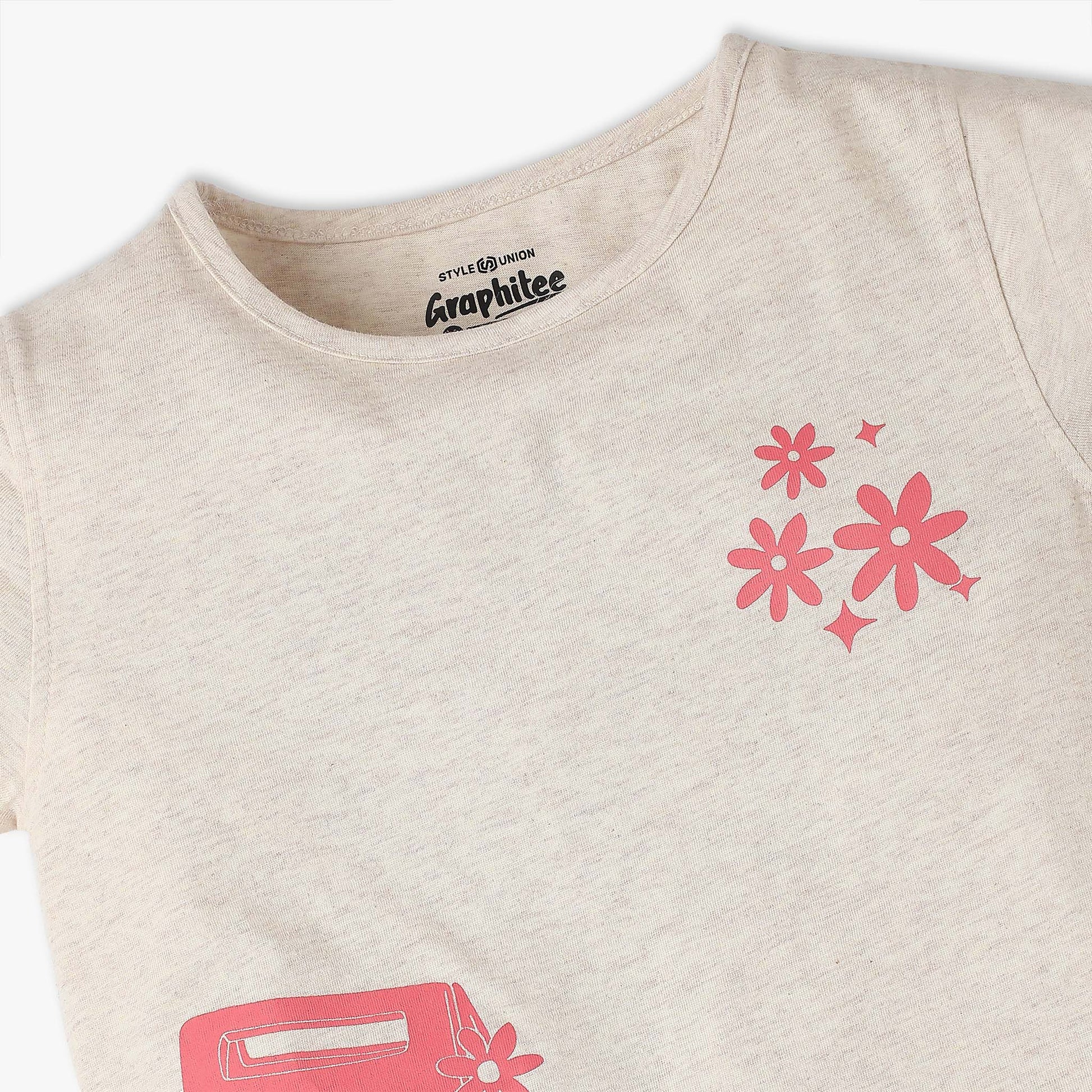 Girls Crew Neck Fun Playtime Graphic T-Shirt