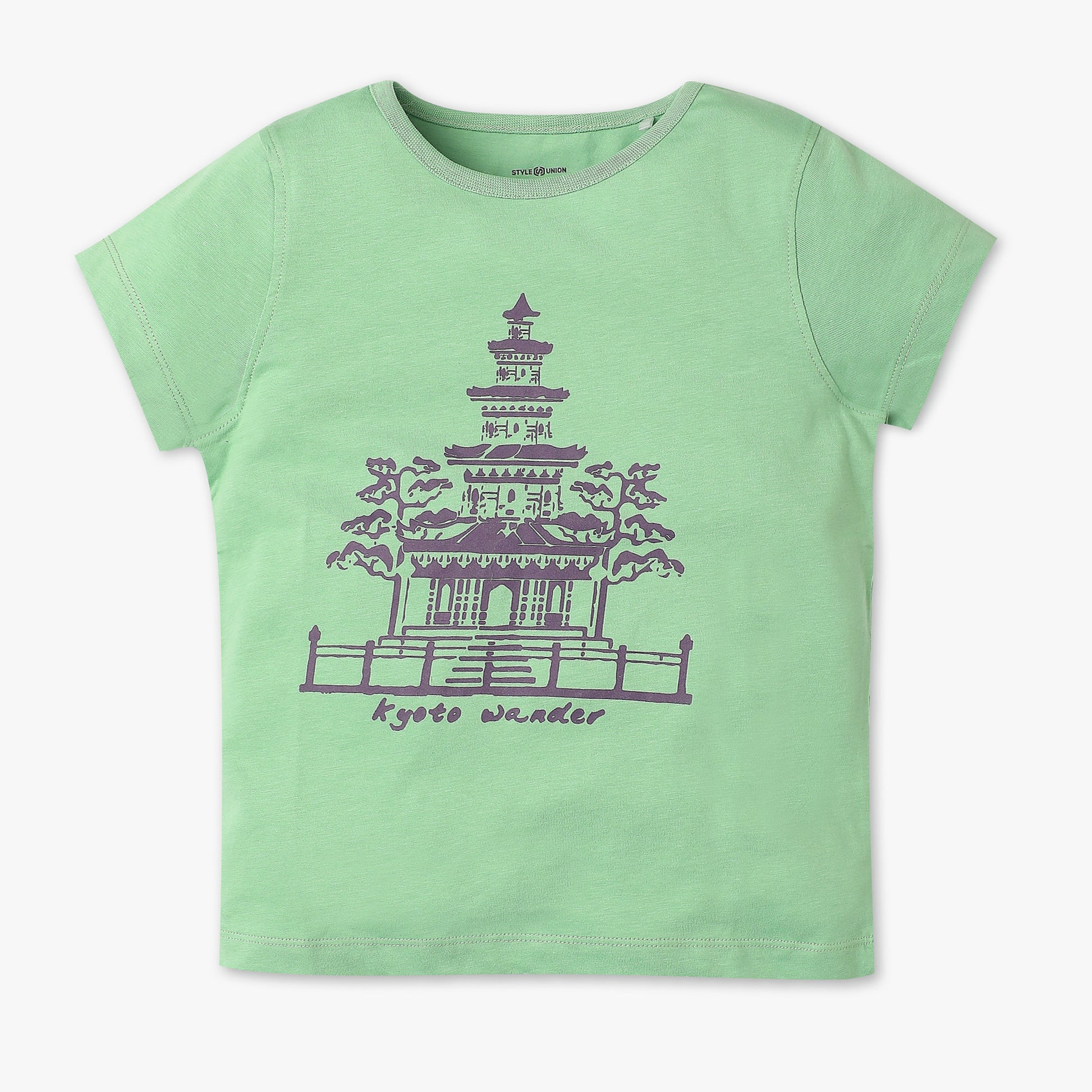 Girls Regular Fit Graphic Crew Neck T-Shirt