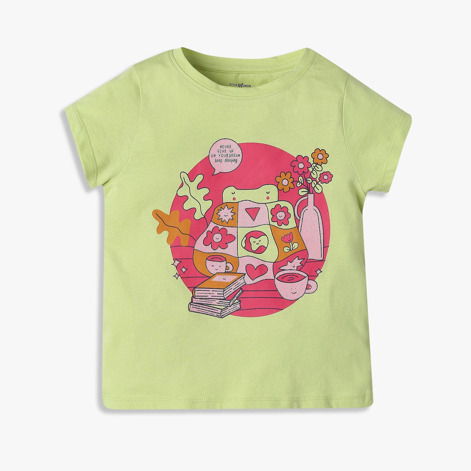 Girls Crew Neck Fun Playtime Graphic T-Shirt