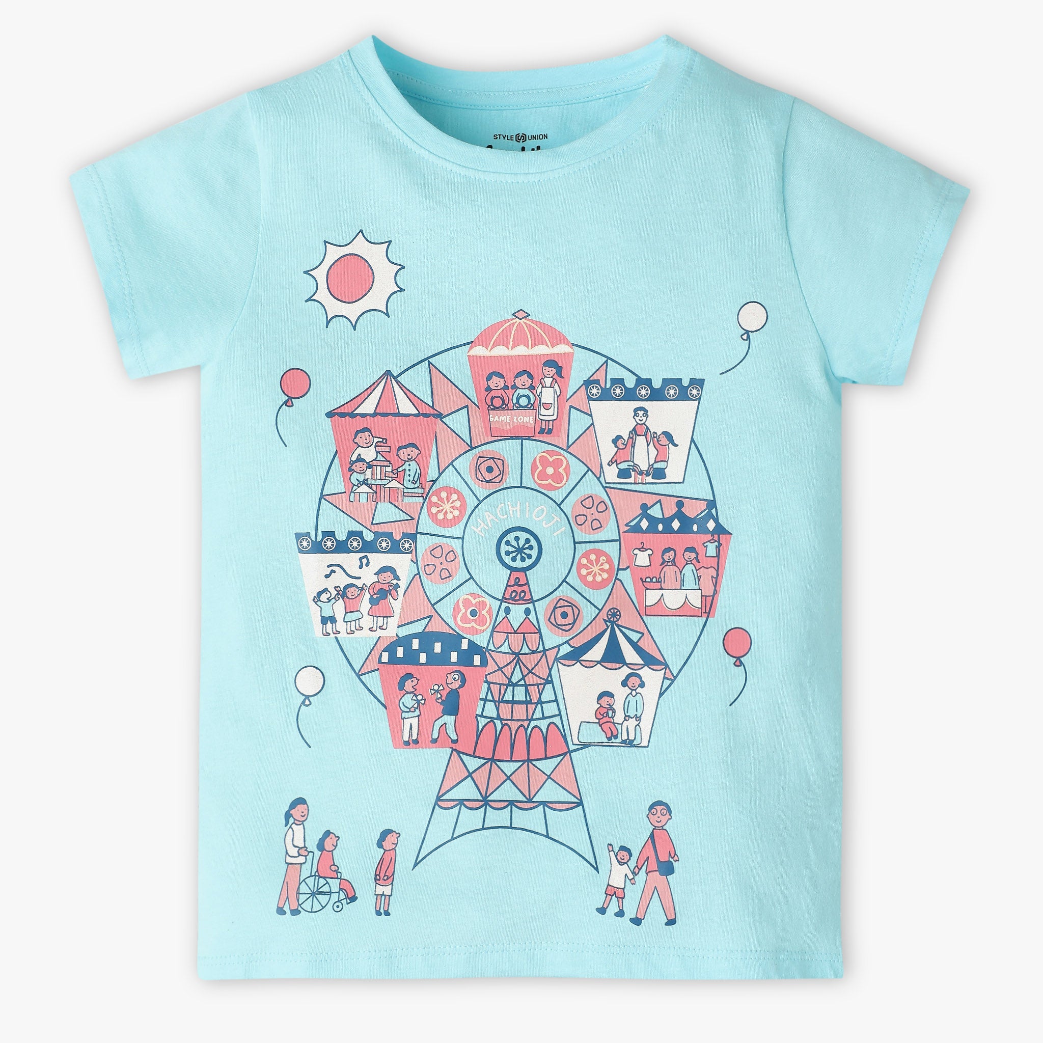 Girls Crew Neck Fun Playtime Graphic T-Shirt