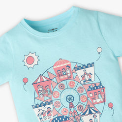Girls Crew Neck Fun Playtime Graphic T-Shirt