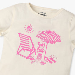 Girls Regular Fit Graphic Crew Neck T-Shirt