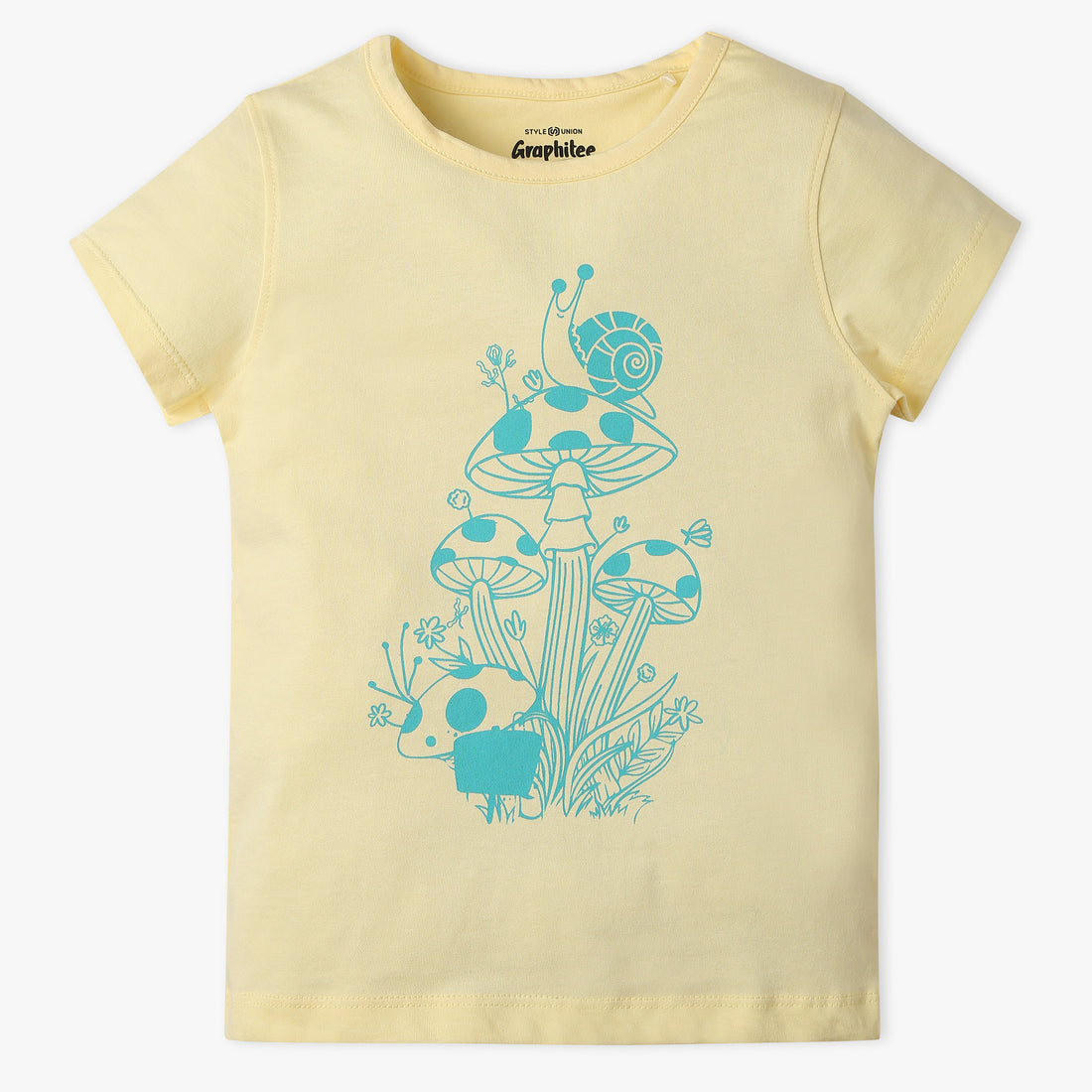 Girls Regular Fit Graphic Crew Neck T-Shirt