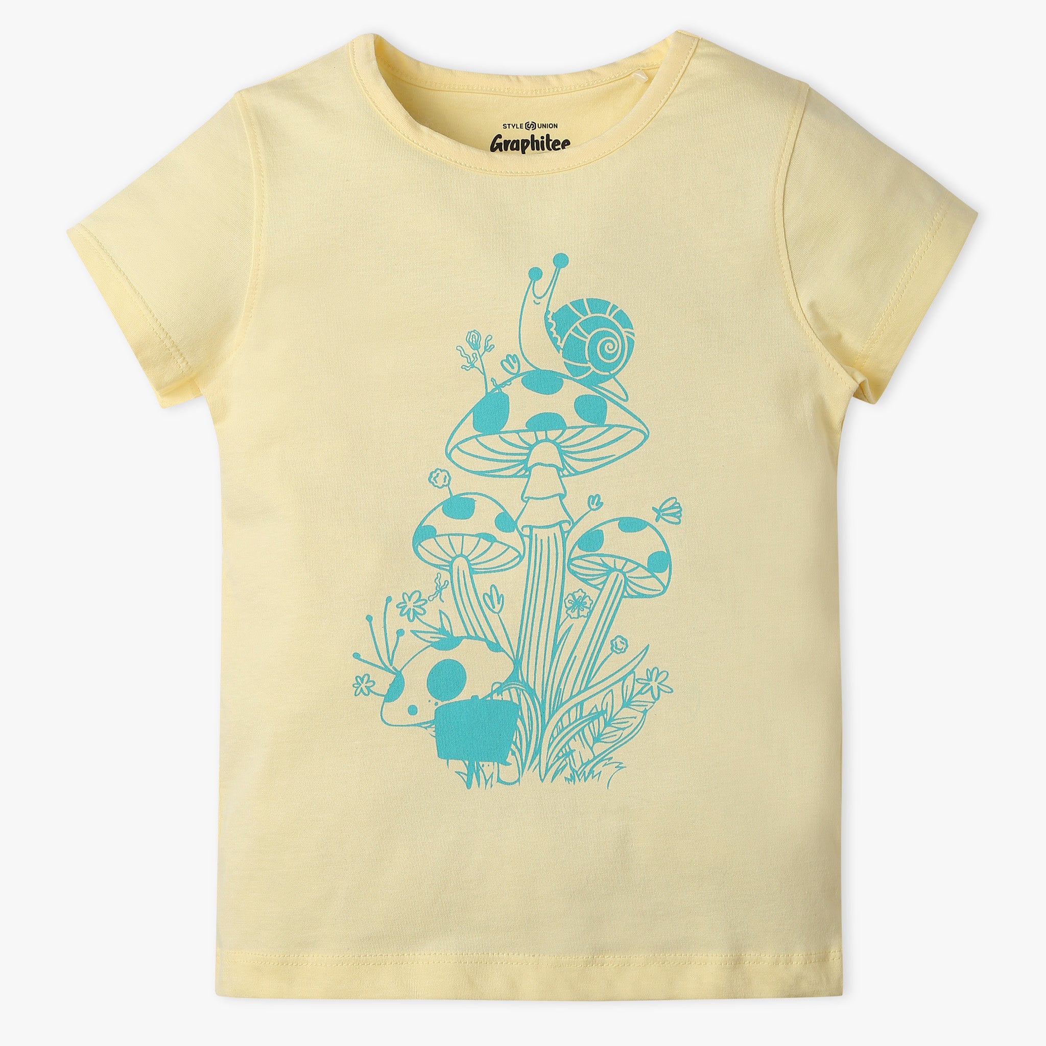 Girls Regular Fit Graphic Crew Neck T-Shirt