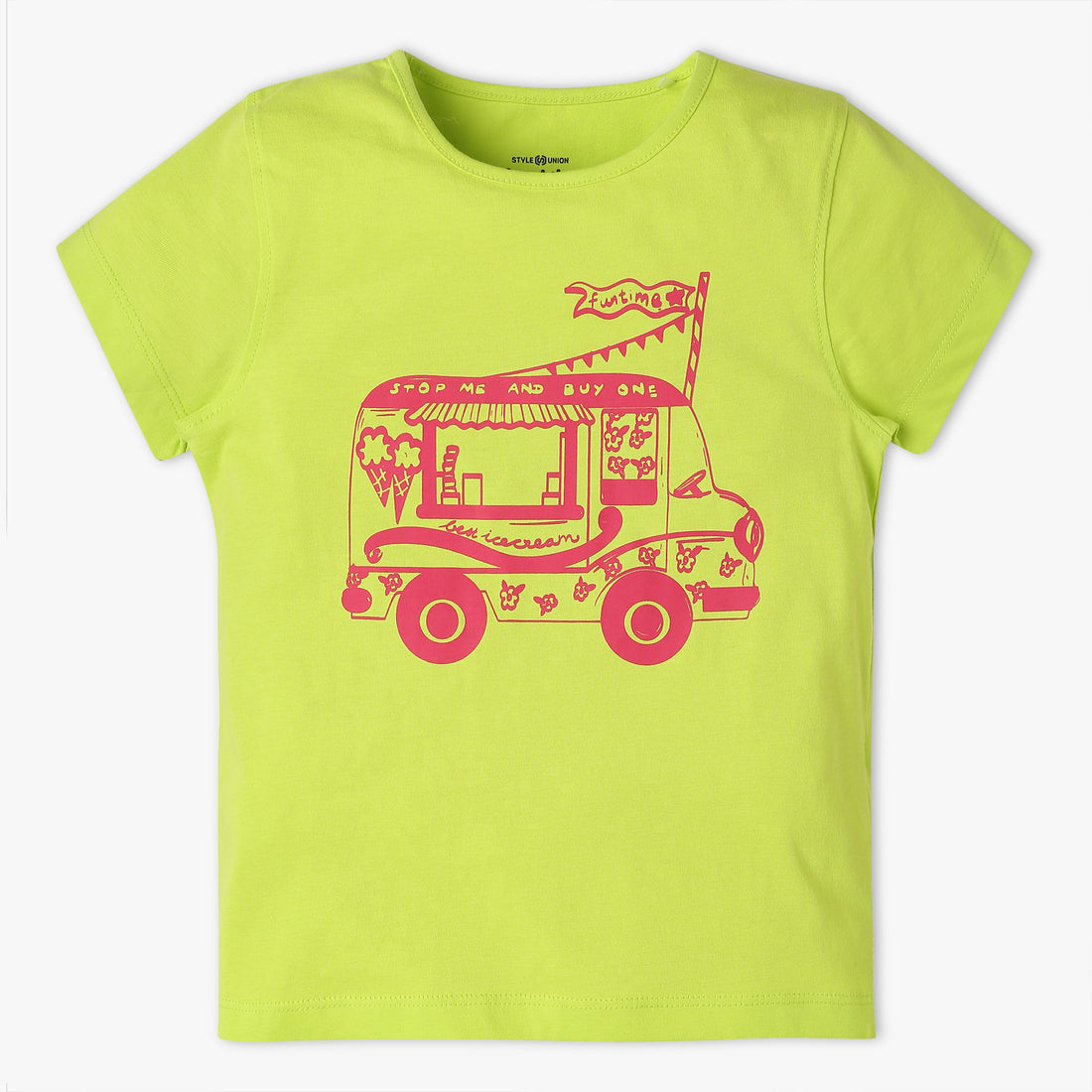 Girls Regular Fit Graphic Crew Neck T-Shirt