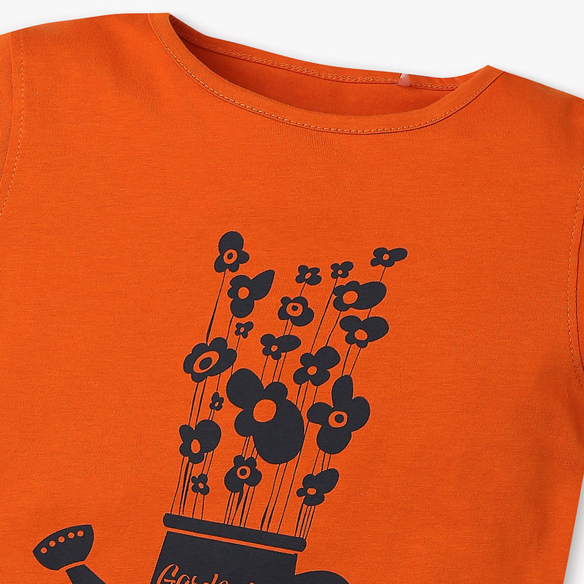 Girls Regular Fit Graphic Crew Neck T-Shirt