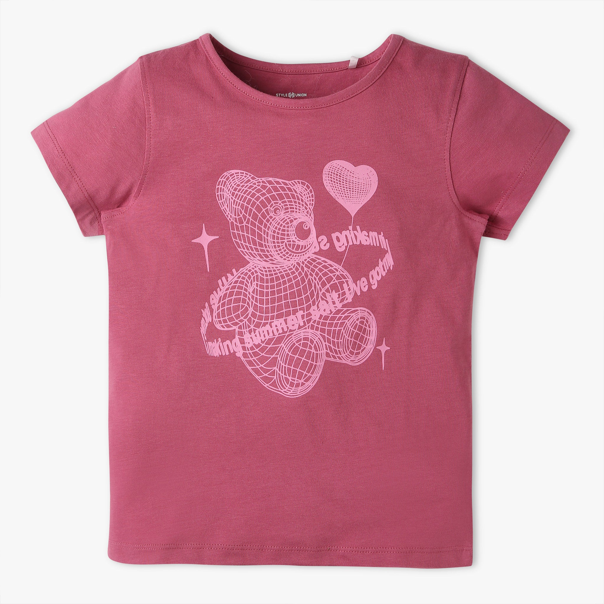 Girls Regular Fit Graphic Crew Neck T-Shirt