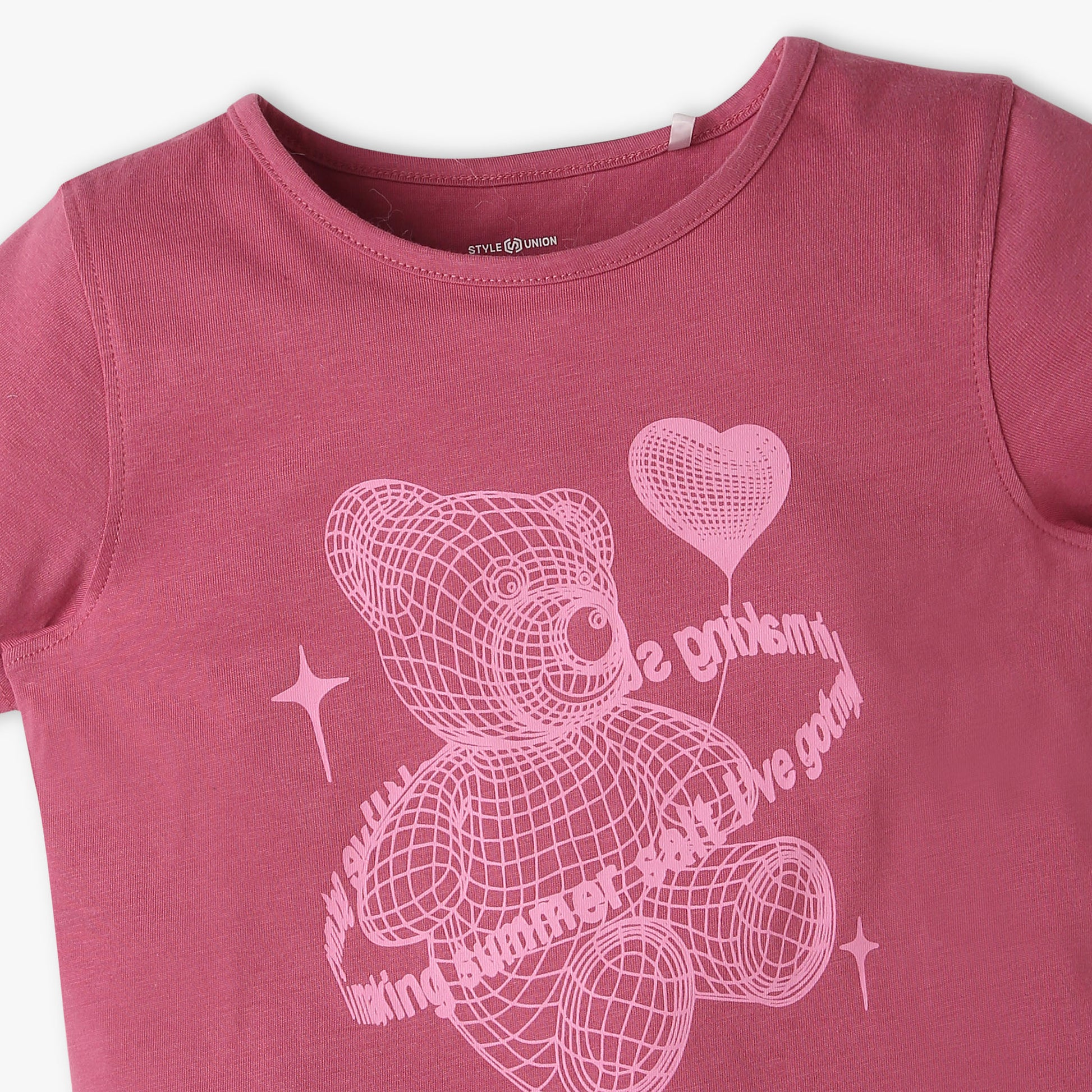 Girls Regular Fit Graphic Crew Neck T-Shirt