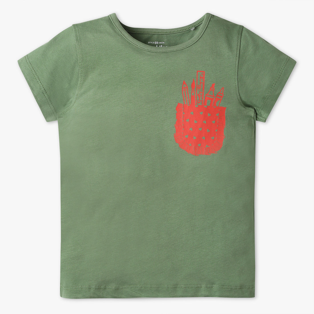Girls Regular Fit Graphic Crew Neck T-Shirt