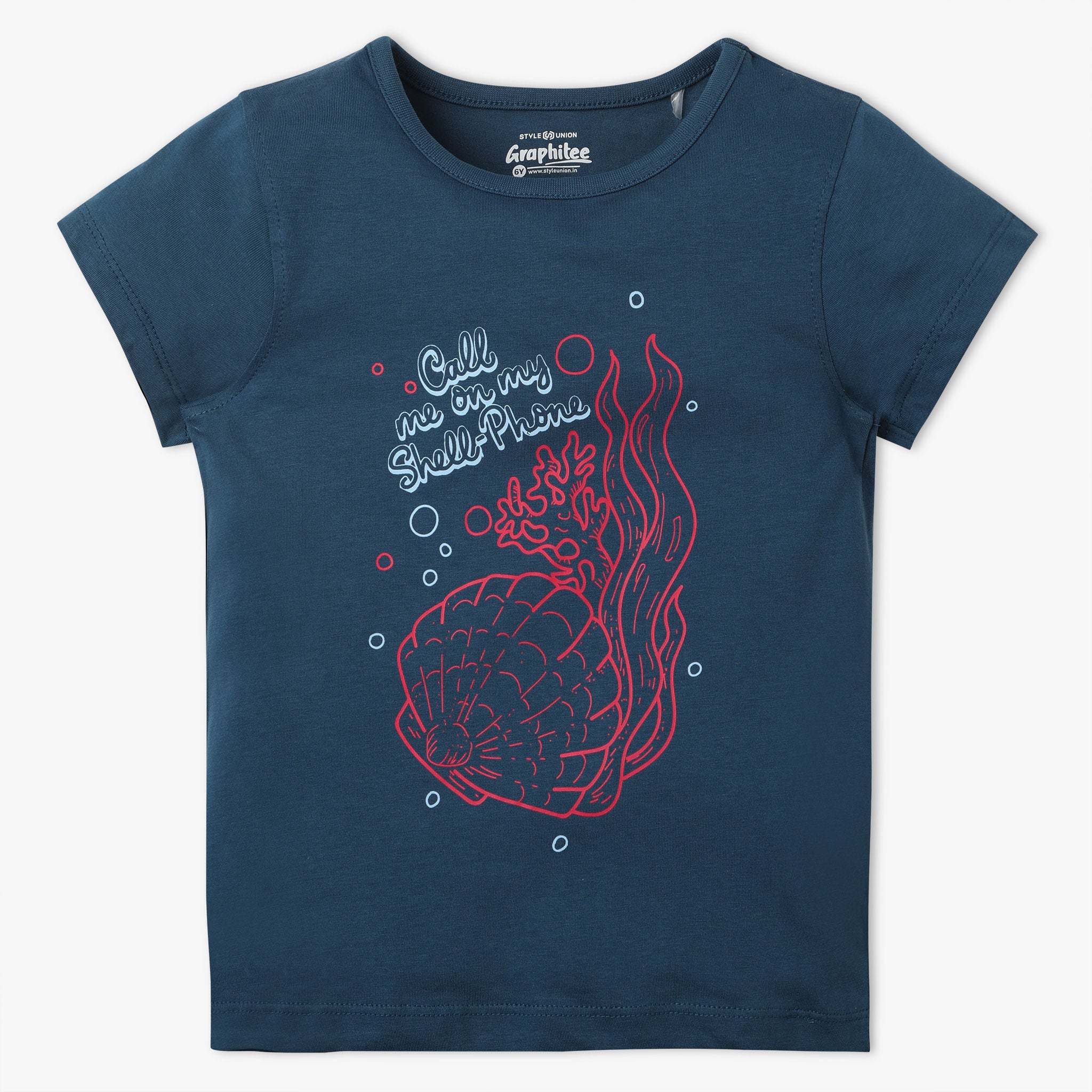 Girls Regular Fit Graphic Crew Neck T-Shirt