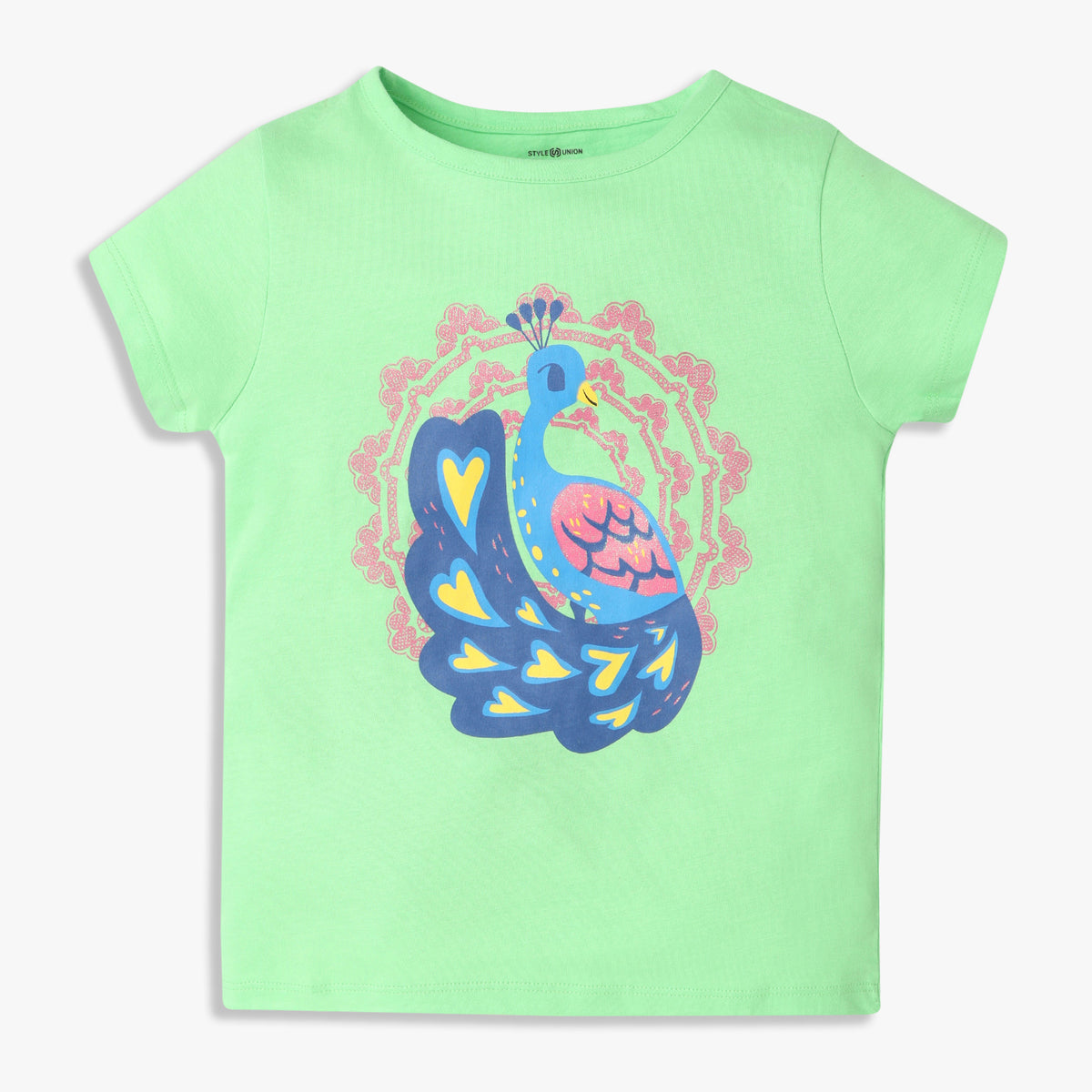 Girls Regular Fit Graphic Crew Neck T-Shirt