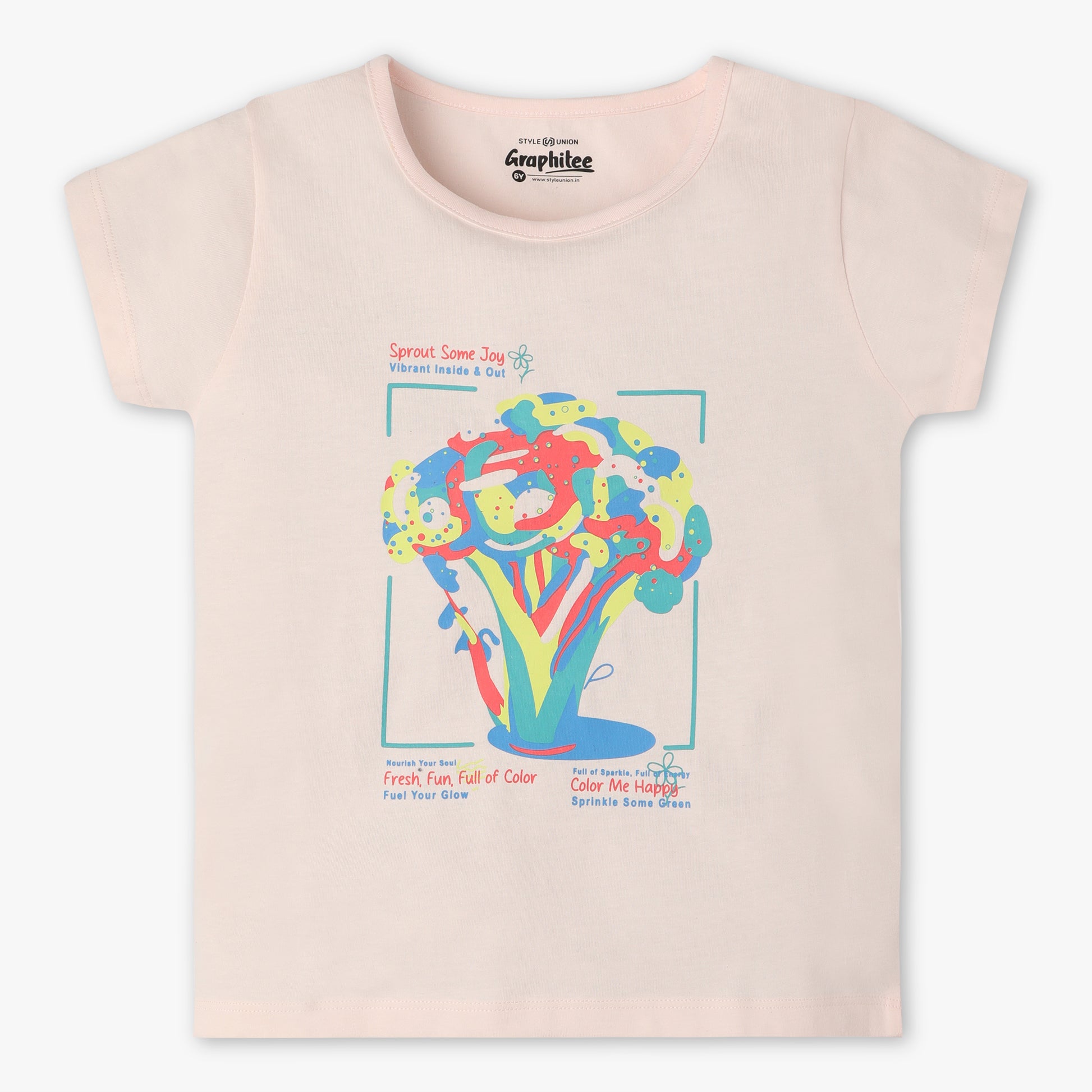 Girls Regular Fit Graphic Crew Neck Short Sleeve T-Shirt