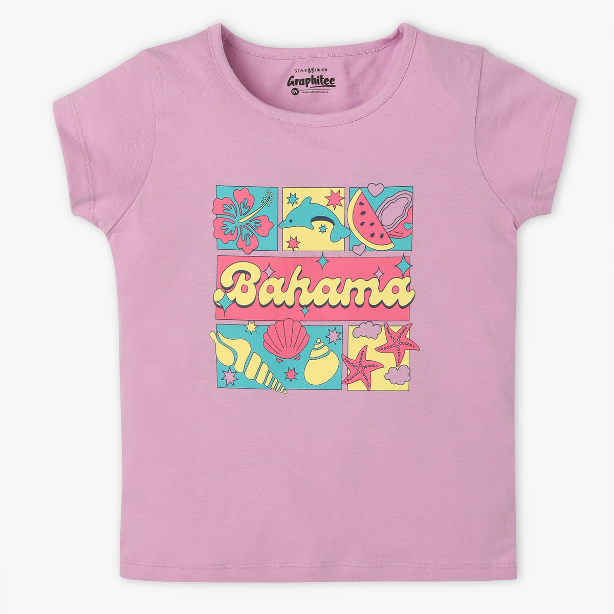 Girls Regular Fit Graphic Crew Neck Short Sleeve T-Shirt