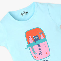 Girls Crew Neck "Fun Playtime Graphic T-Shirt | Basic Crew Neck Body with Half Sleeve | Regular Fit And Length | Breathable & Absorbent 100% Cotton Single Jersey Fabric"