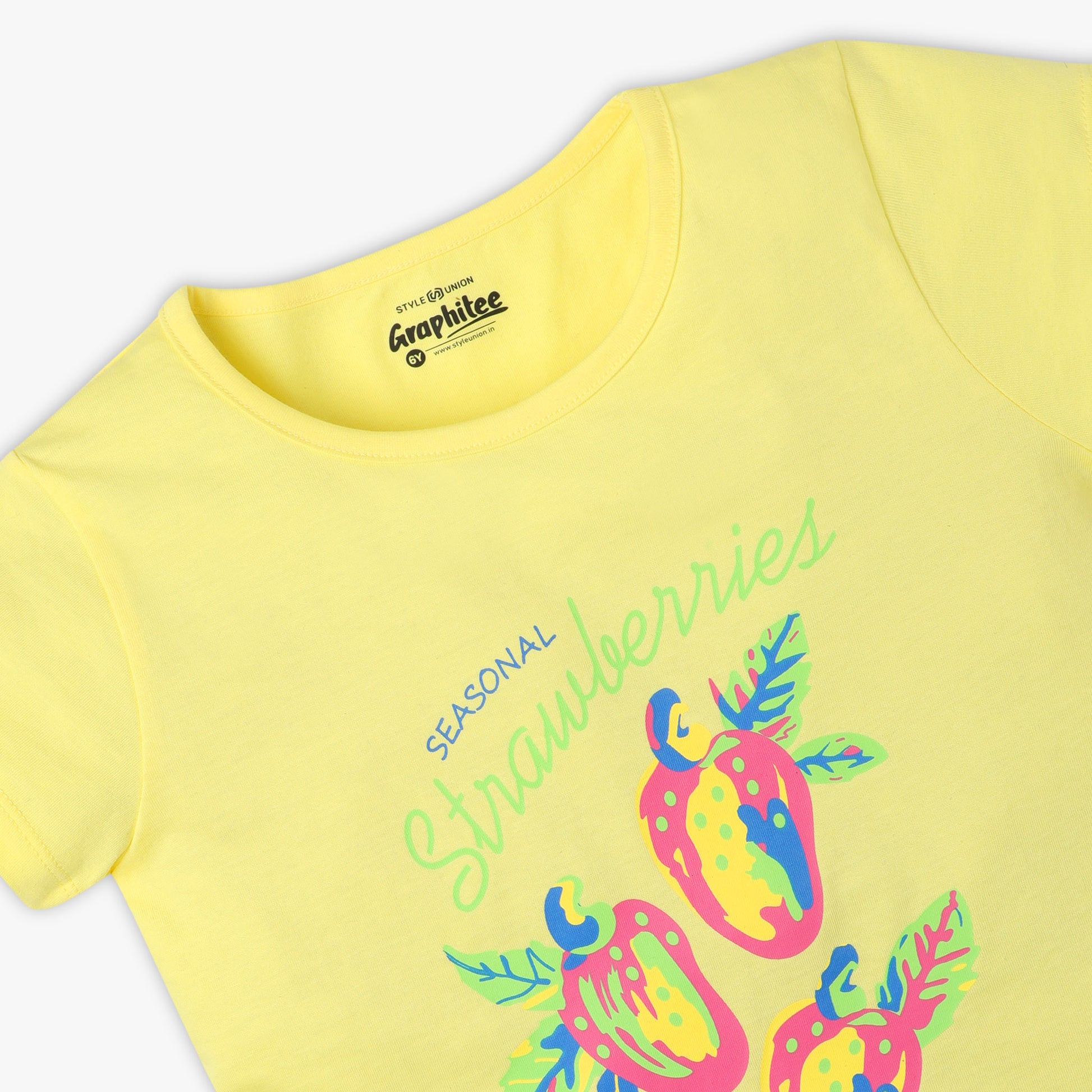 Girls Regular Fit Graphic Crew Neck Short Sleeve T-Shirt