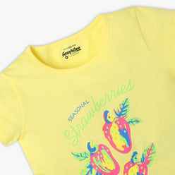 Girls Regular Fit Graphic Crew Neck Short Sleeve T-Shirt