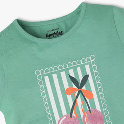 Girls Regular Fit Graphic Crew Neck Short Sleeve T-Shirt