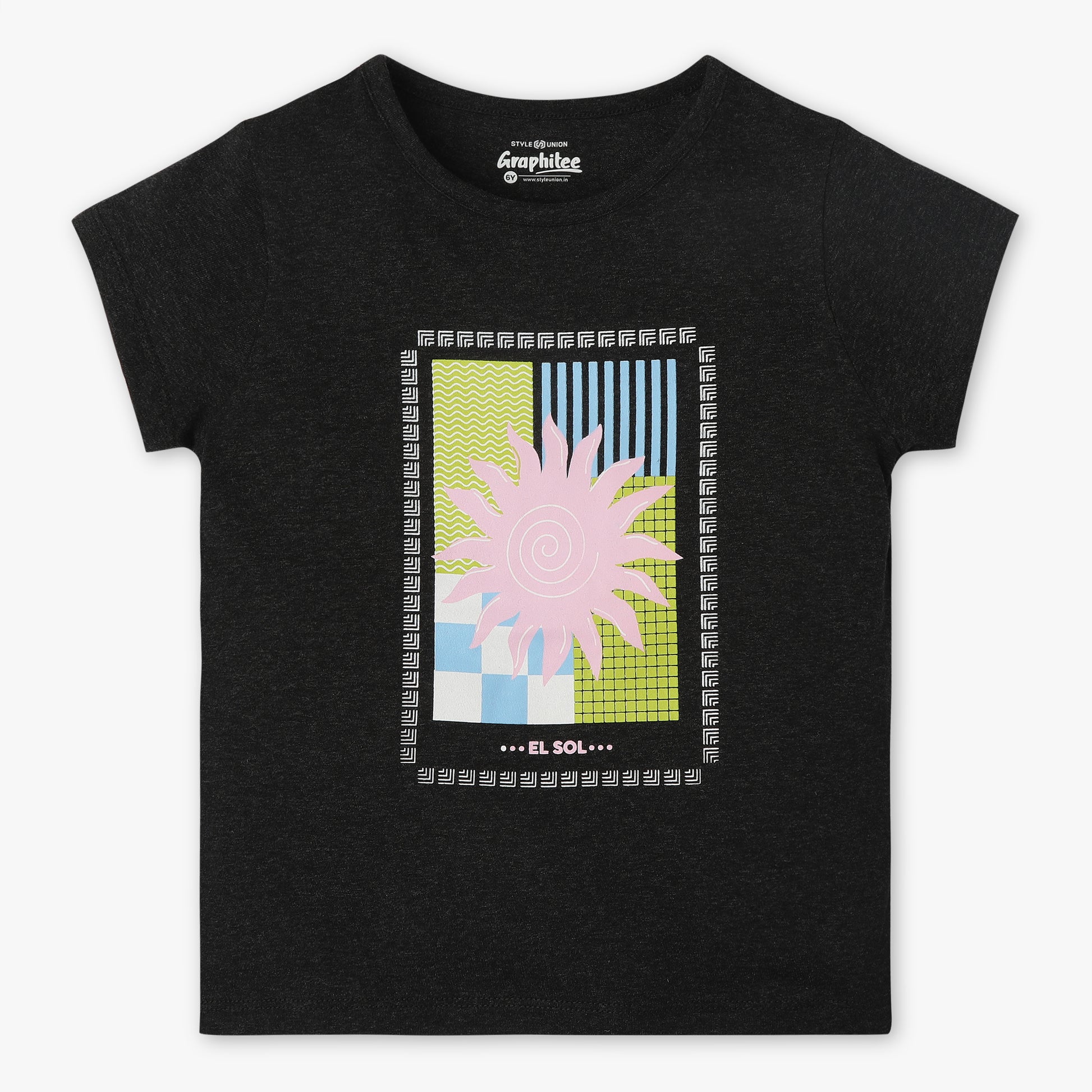 Girls Regular Fit Graphic Crew Neck Short Sleeve T-Shirt