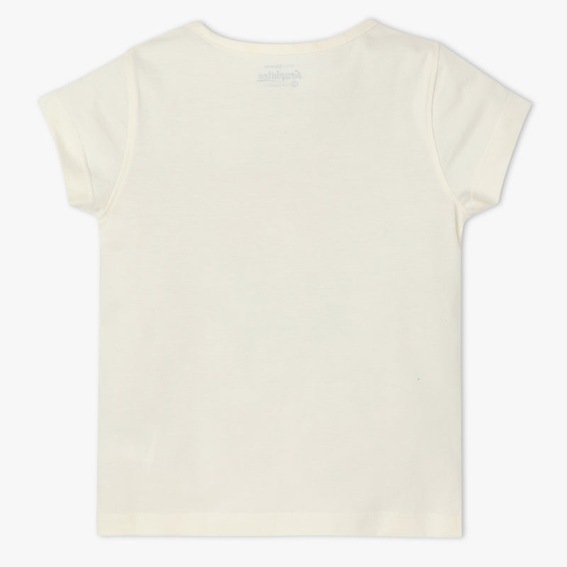 Girls Regular Fit Graphic Crew Neck Short Sleeve T-Shirt