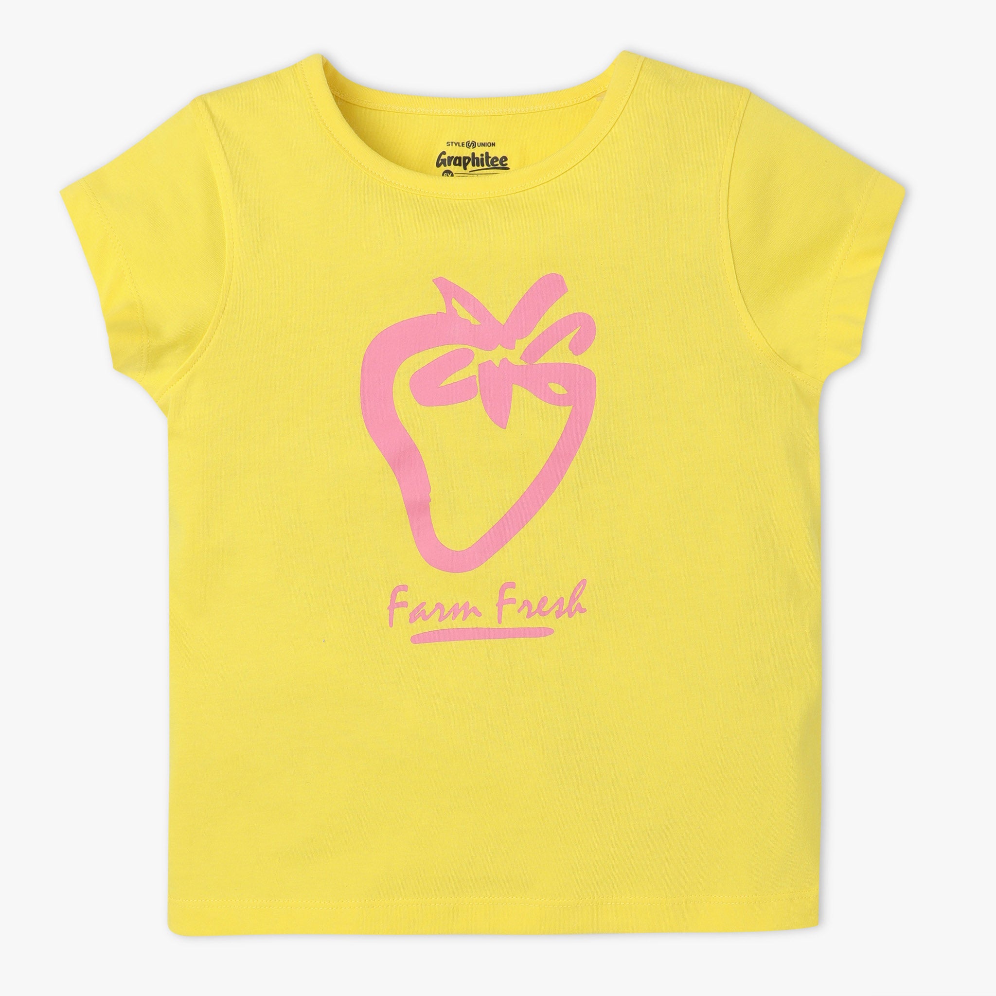 Girls Regular Fit Graphic Crew Neck Short Sleeve T-Shirt