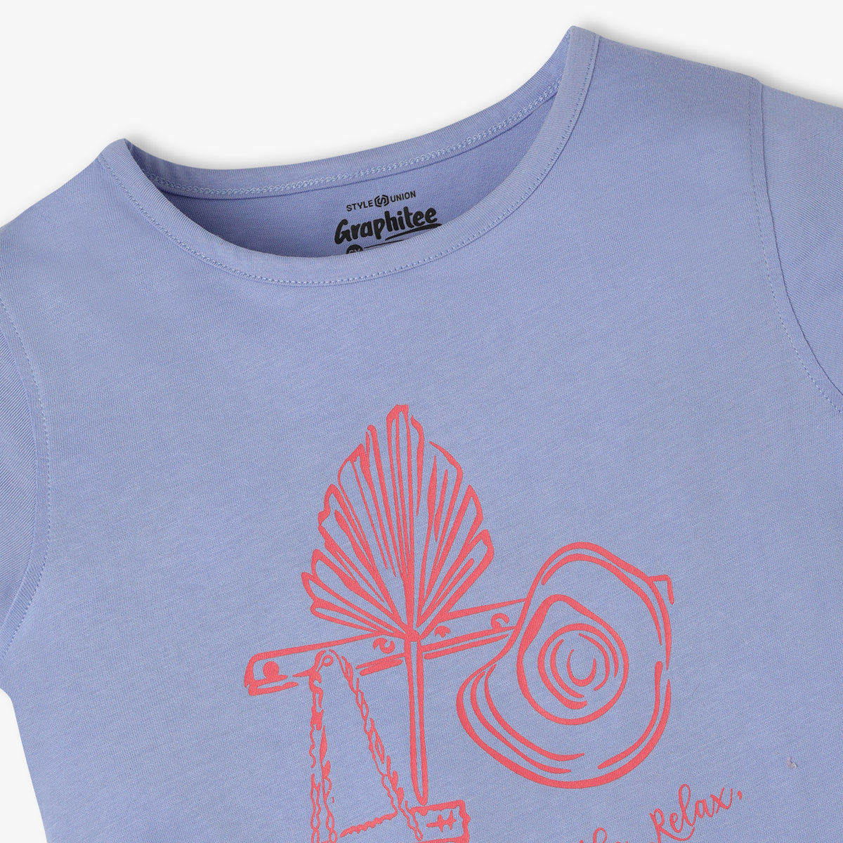 Girls Regular Fit Graphic Crew Neck Short Sleeve T-Shirt