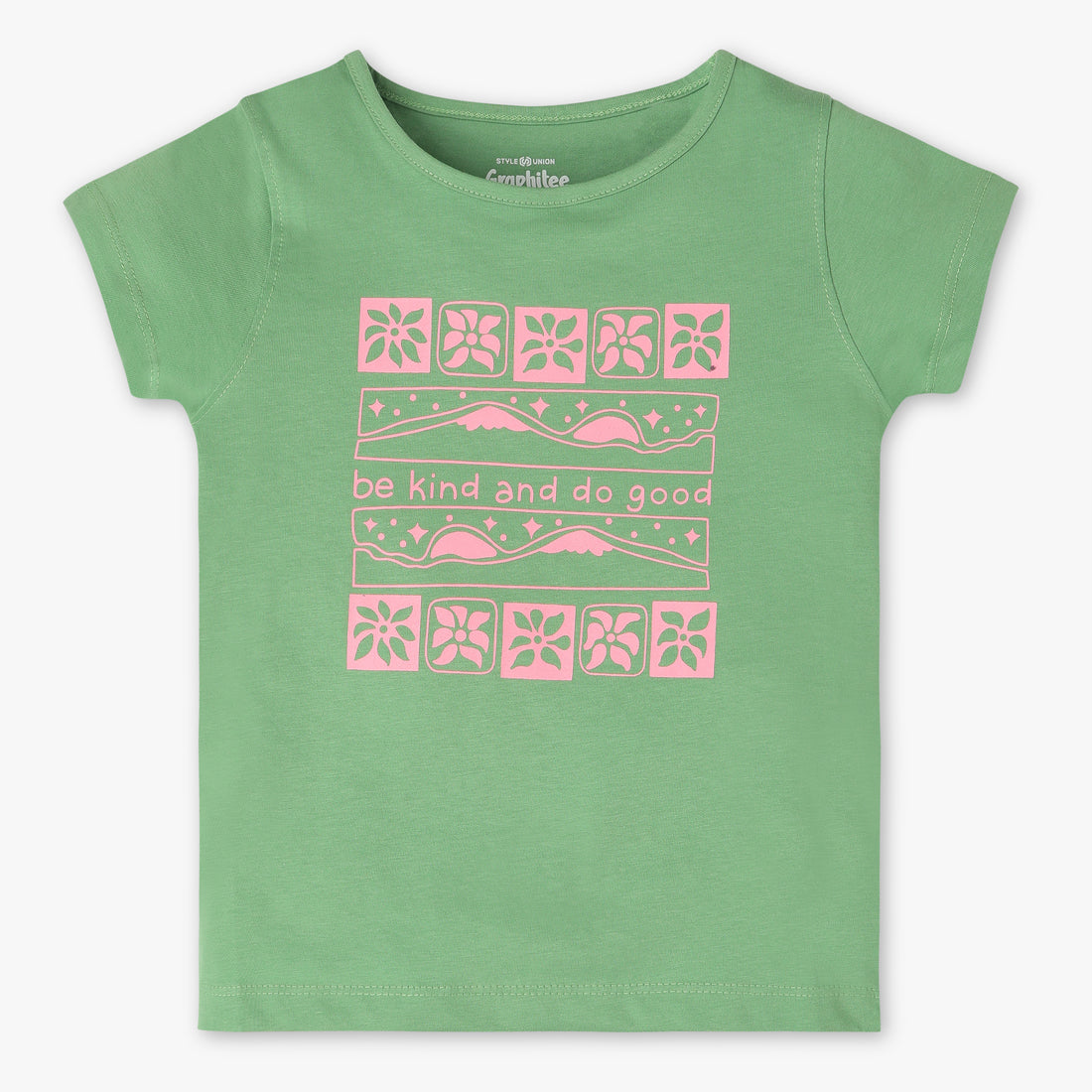 Girls Regular Fit Graphic Crew Neck Short Sleeve T-Shirt