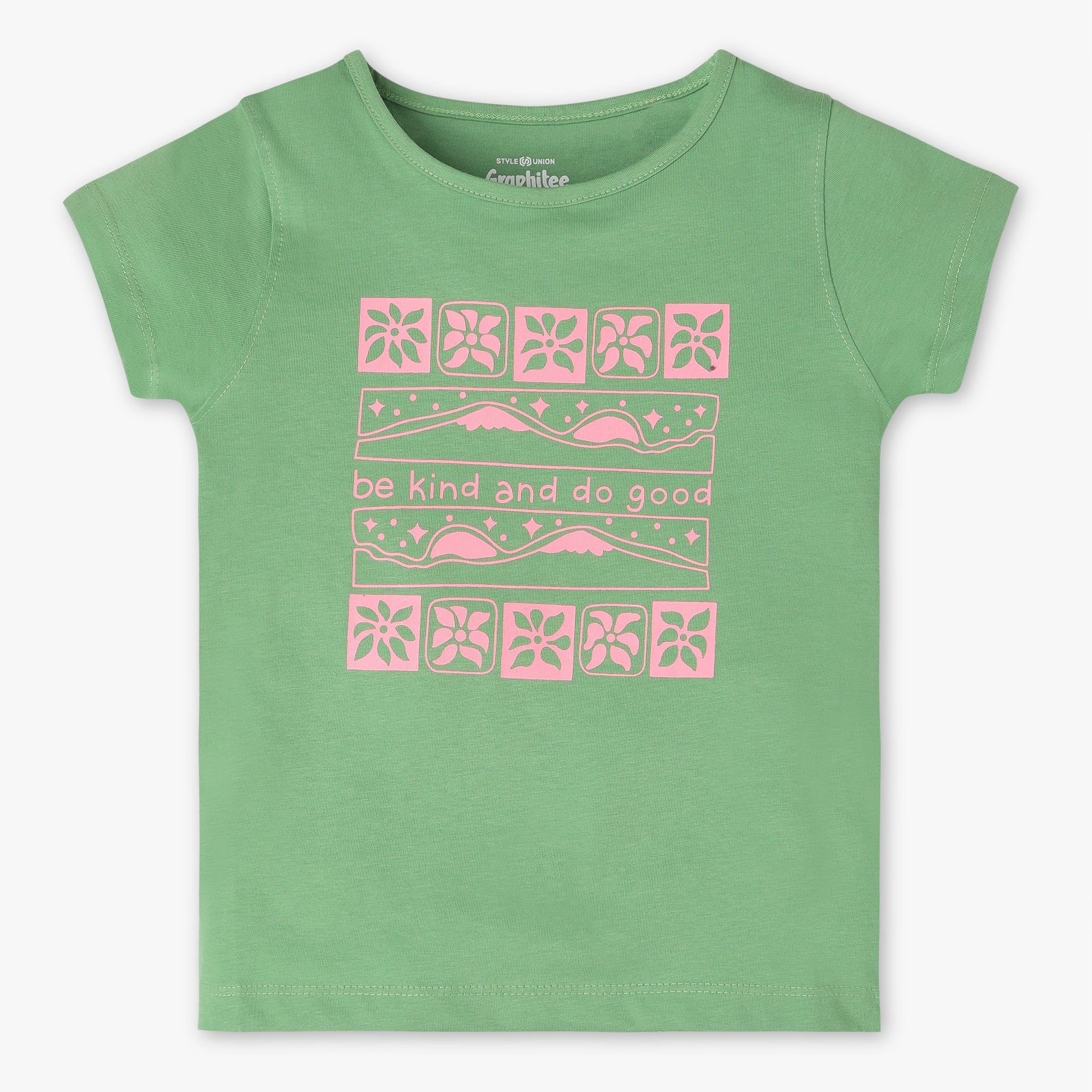 Girls Regular Fit Graphic Crew Neck Short Sleeve T-Shirt