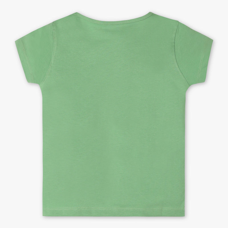 Girls Regular Fit Graphic Crew Neck Short Sleeve T-Shirt