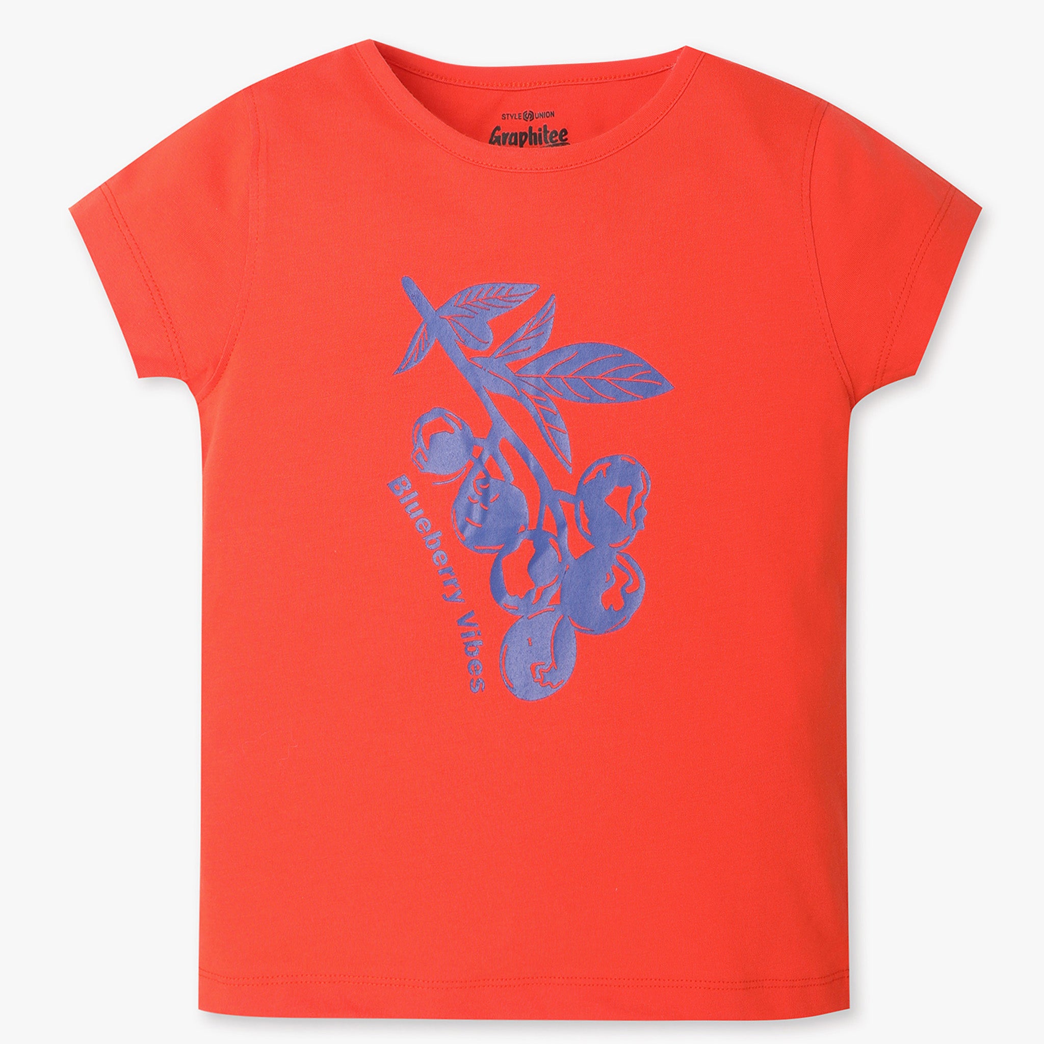 Girls Regular Fit Graphic Crew Neck T-Shirt